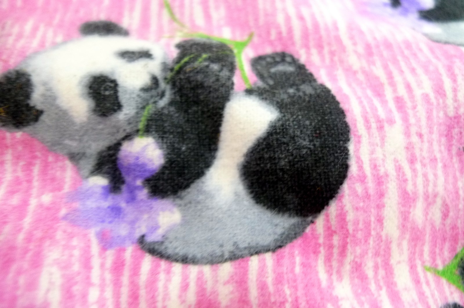Vintage Pink Panda Flannel Fabric 44