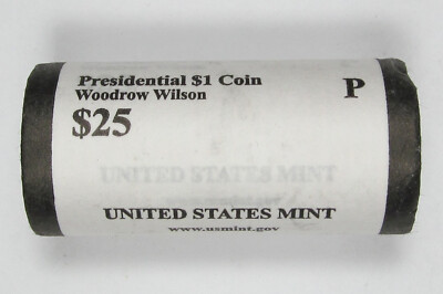 2013-P Woodrow Wilson Presidential Dollars BU Mint Roll of 25 Uncirculated Coins