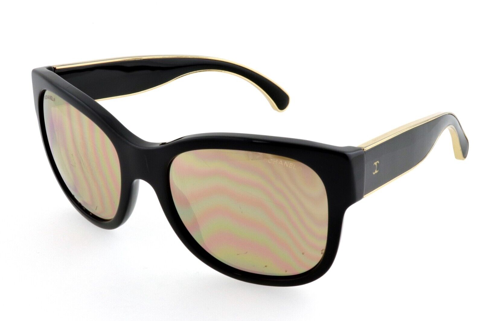 CHANEL CH 5270 622/S9 57mm Black Gold Oversized Mirror CHANEL CH 5270 622/S9 57mm Black Gold Oversized Mirror