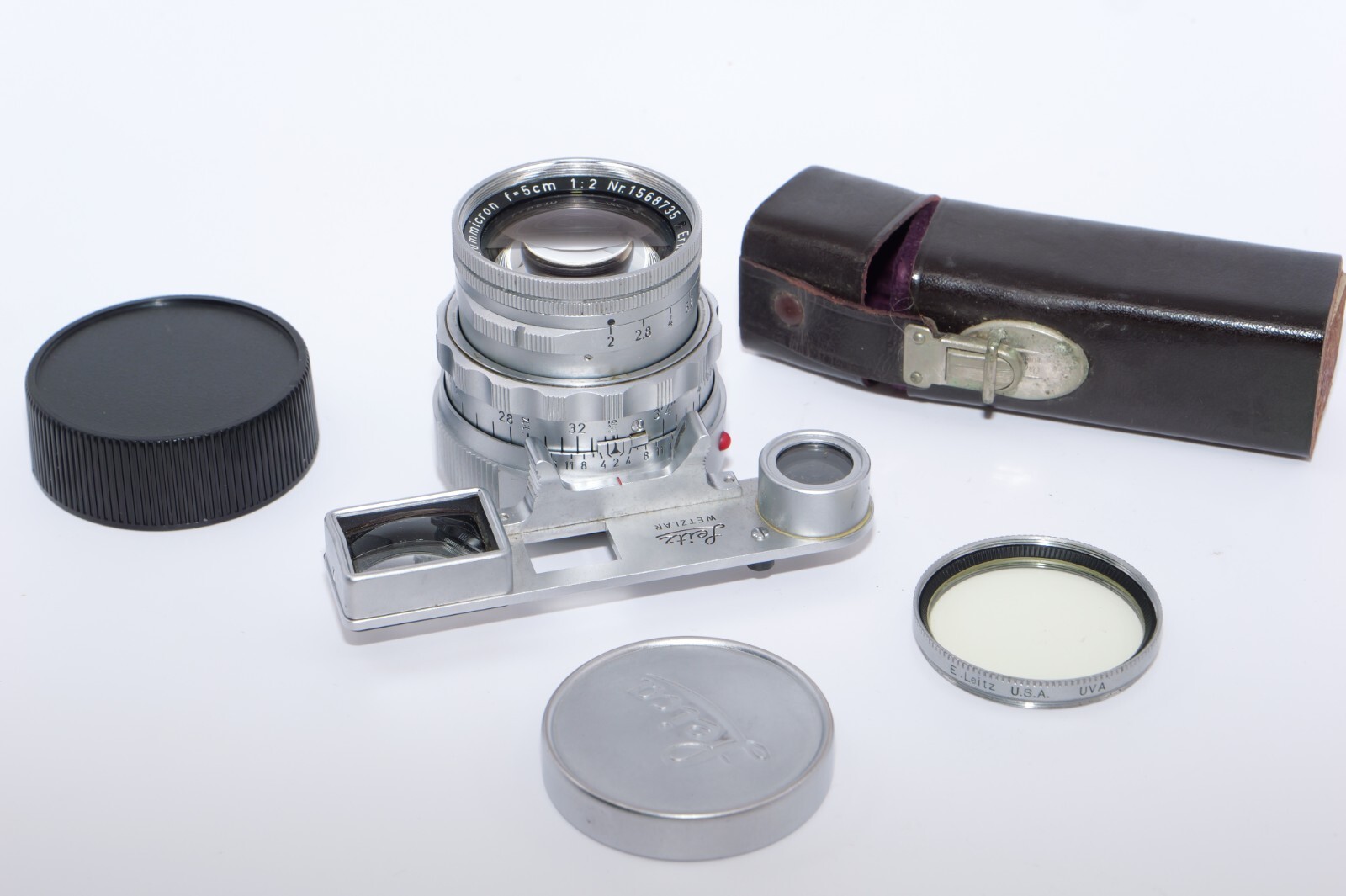 Leica M3 Summicron-DR 50mm f2 lens. Close Up Eyes with Case