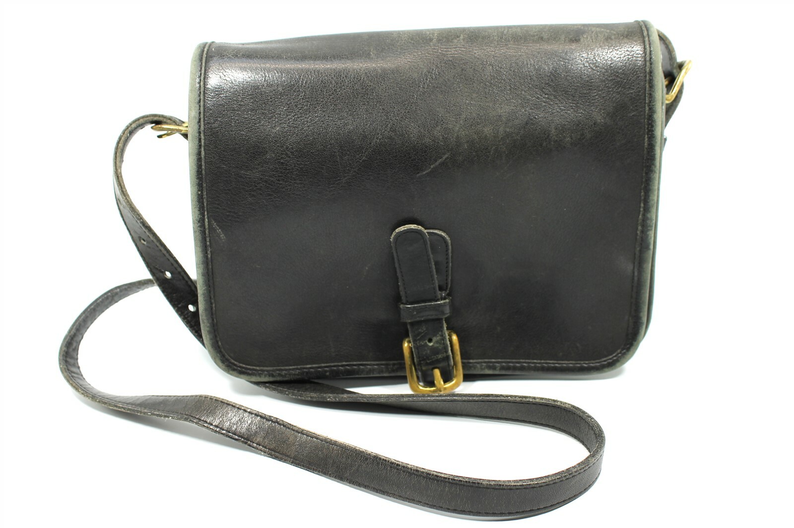 バッグ OLD COACH Leather pouch accessory holder COACH Vintage Black Leather Crossbody Flap Bucket Pouch