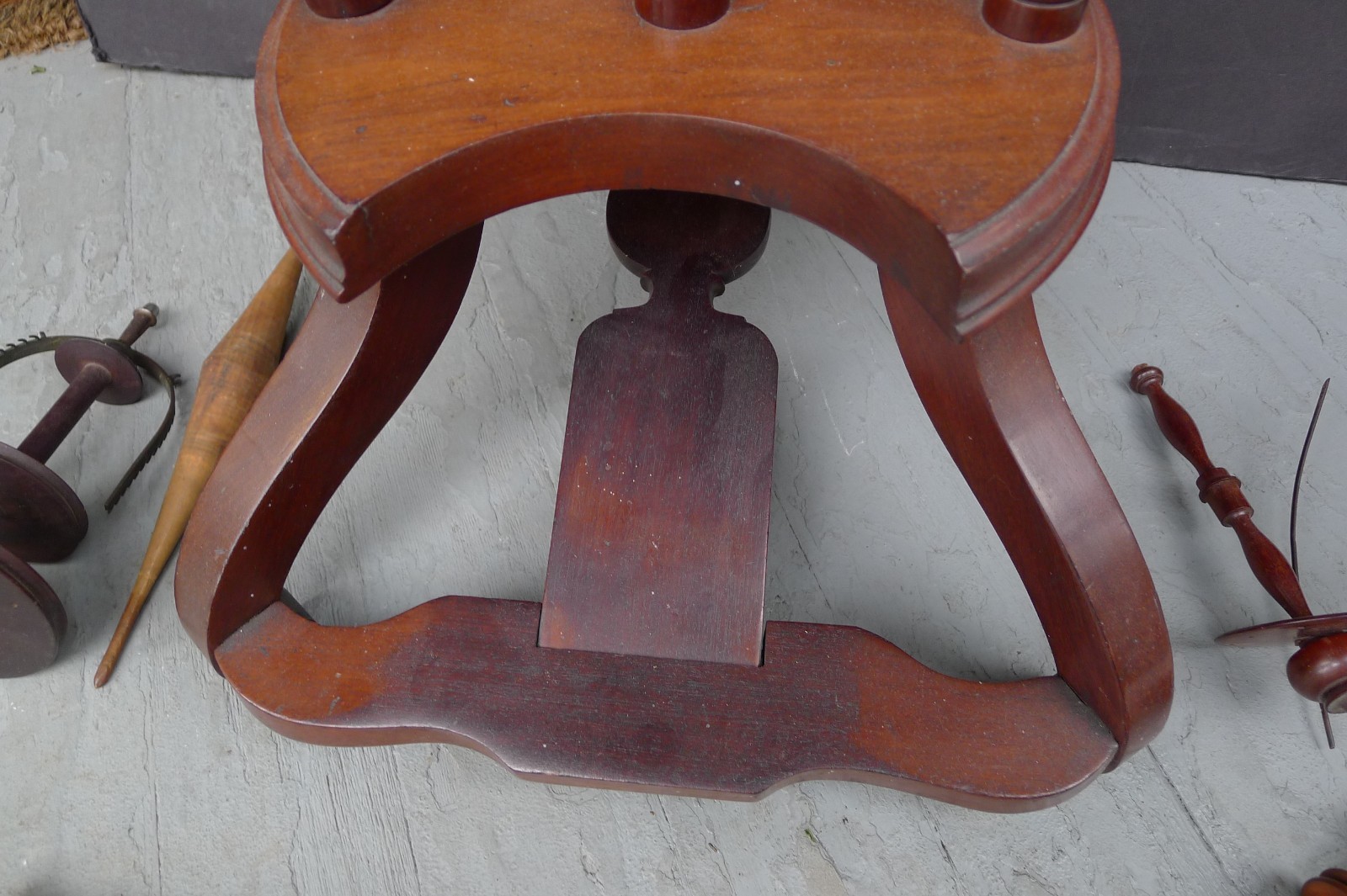 Antique 18th Century American Silk Finest Spinning Wheel FLAX RARE Important