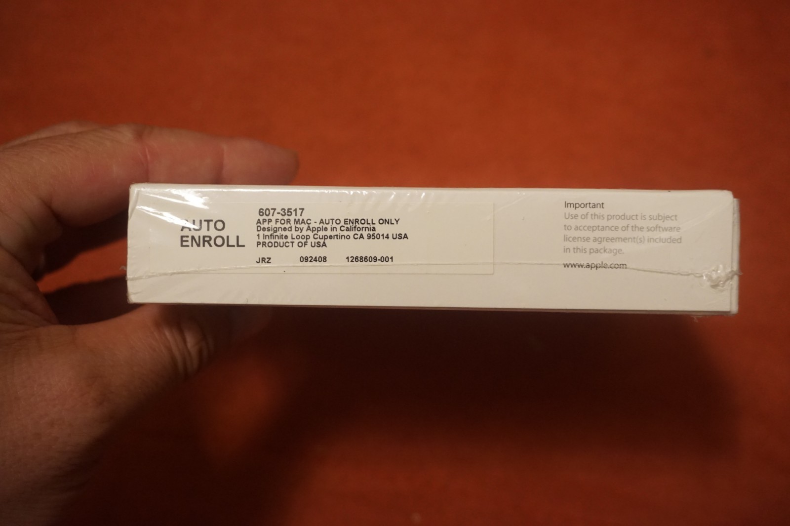 GENUINE APPLE CARE PROTECTION PLAN FOR YOUR MAC PART NO.607-3517 NEW