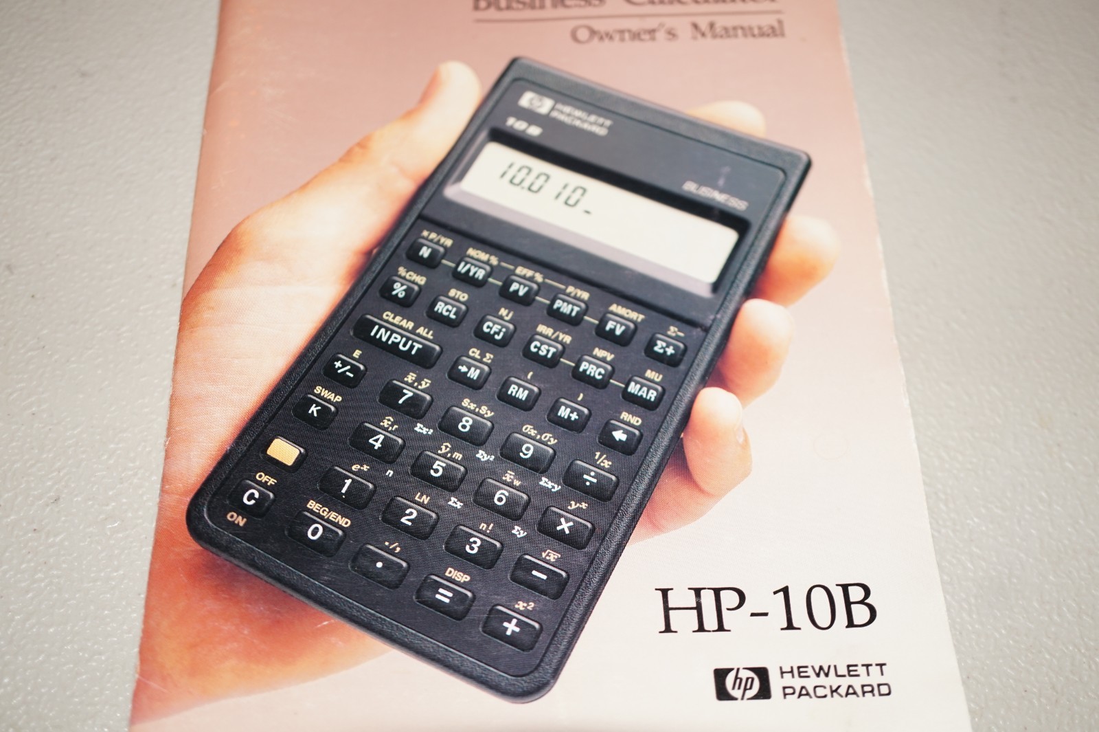 Owner's Manual Instructions for Hewlett Packard 10 B Business Calculator HP-10B