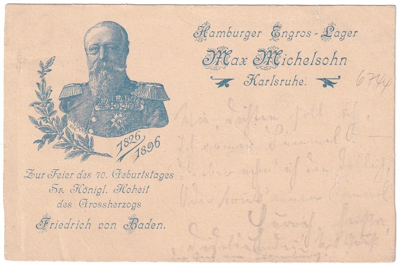 Karlsruhe Courrier PrivÃ© Poste 2 Pf. Sur Pracht-Bildkarte Friedrich V Baden 1897