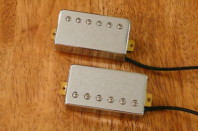 HIGH OUTPUT HUMBUCKER PICKUP SET CHROME ALNICO 2 MAGNETS FOUR CONDUCTOR WIRED