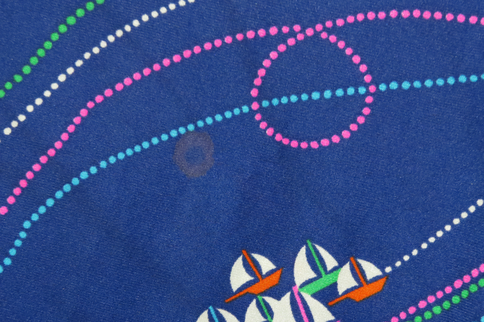 Vintage Retro Gilbert Frank Fabric Blue with Sailboat Design 7 Yards 1960s 1970s