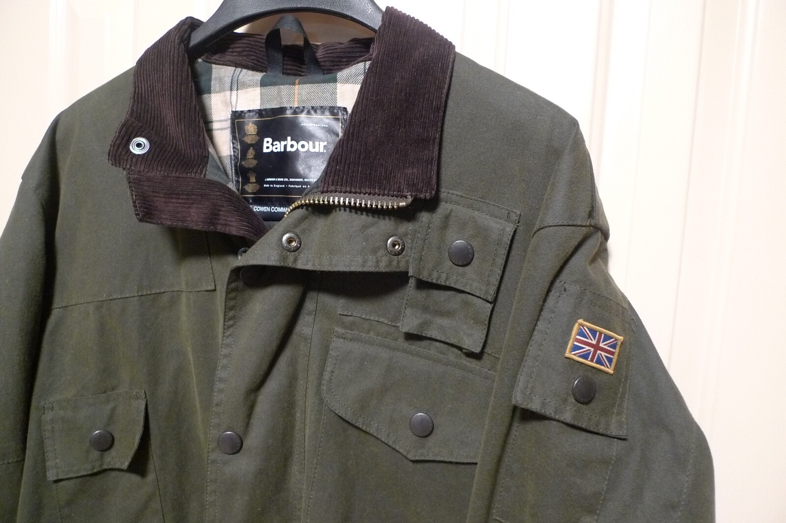 barbour    cowen   commandoジャケット Barbour A550 Cowen Commando Wax Jacket Men Green Olive Large