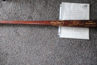 VTG BABE RUTH SIGNED AUTOGRAPHED BAT BY GRANDAUGHTER LINDA RUTH TOSETTI COA