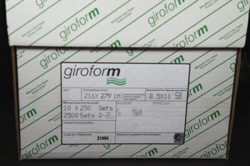 8.5 x 11 2 Part GiroForm Carbonless Paper Reverse 2,500 Sets 5000 Sheets