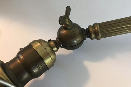 HUBBELL Antique Brass Metal Wallmount Tilt Lamp Electric Socket Fitter Parts