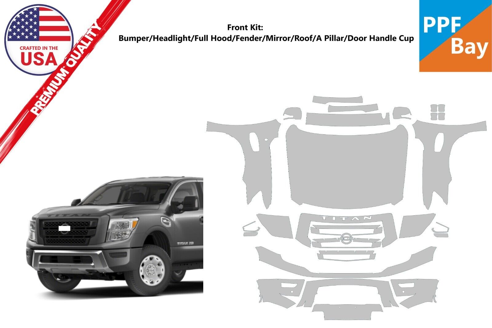 Partial Hood Fender & Mirror Kit | NISSAN TITAN SL 2020 Partial Hood Fender & Mirror Kit | NISSAN TITAN SL 2020