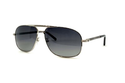 Pre-owned Montblanc Rare Mont Blanc 513s 16b Shiny Palladium Sunglasses Gafas Gradient Smoke Size 61 In Gray