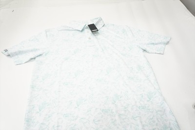 NEW Straight Down Golf Angler Polo  Mens Size  Small WHT Regular 962B 01202590