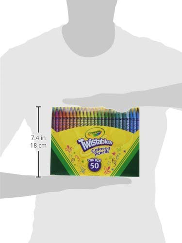 Crayola Twistables Colored Pencil Set, School Supplies, Coloring Gift,50 Count