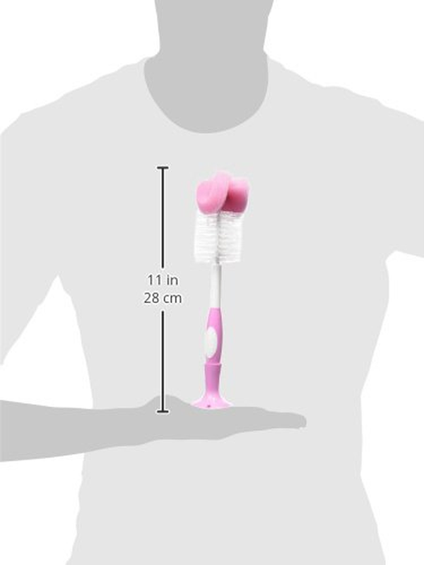 Reusable Sponge Baby Bottle Cleaning Brush with Suction Cup Stand, Scrubber and