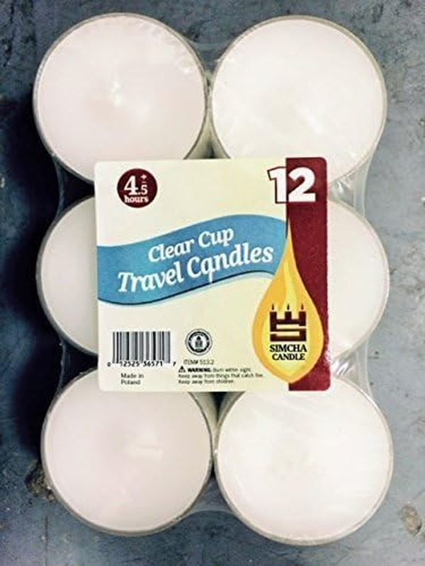 Unscented White Tea Light Candles in Clear Cup Burn 4.5 Hour Set of 12