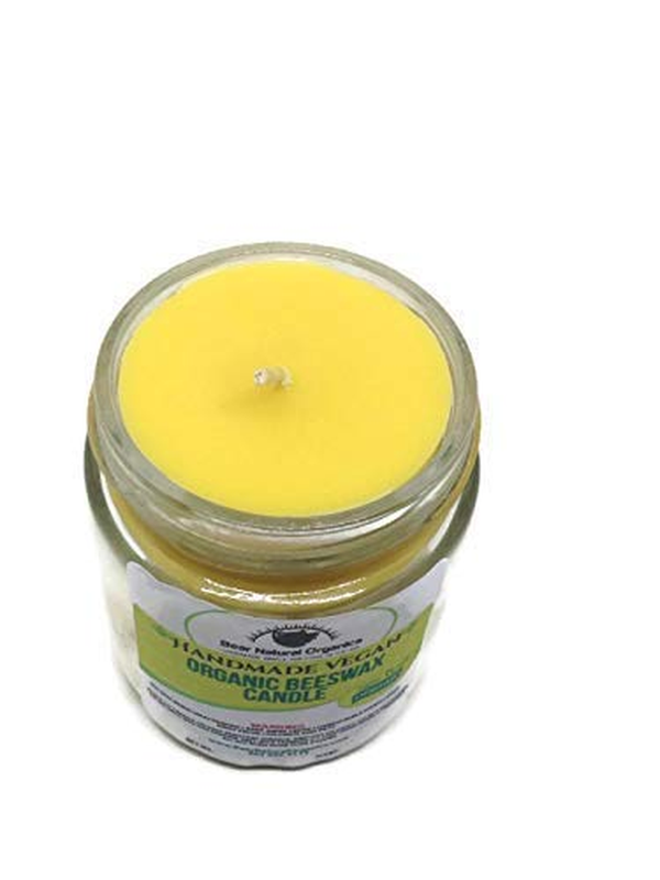 Pure Organic Beeswax Container Candle 6 Ounce | Naturally Honey Scented | Dye Fr