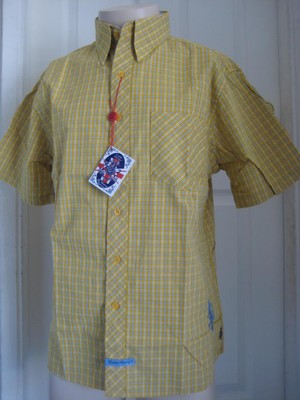 

Рубашки с короткими рукавами в клетку из английской стирки № 19, Yellows
