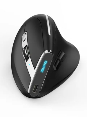 Lefon Bluetooth Vertical Mouse Wireless Ergonomic Mice with OLED Screen RGB USB