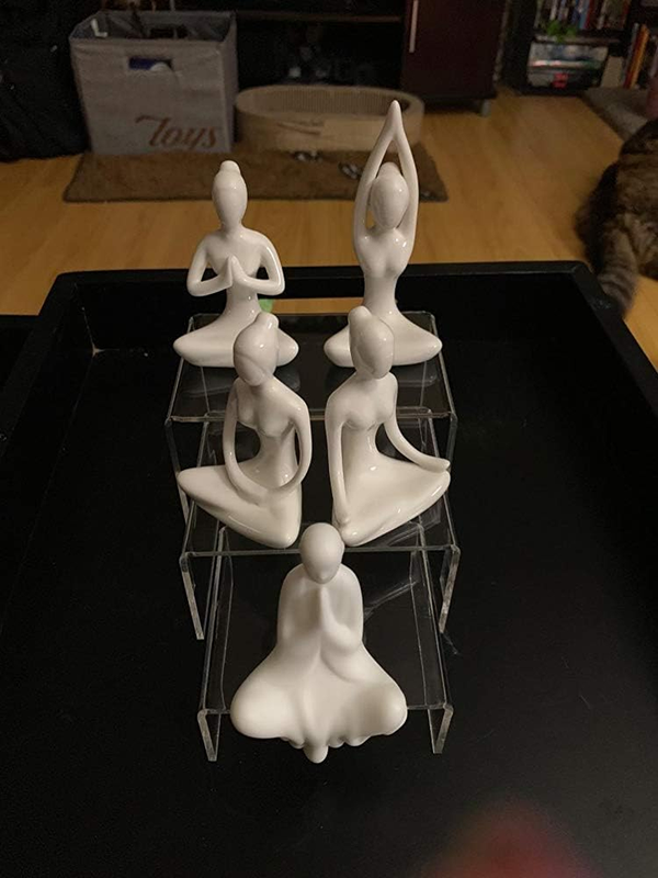 Set of 9 Clear Acrylic Display Risers for Figures, Buffets, Cupcakes and Jewelry