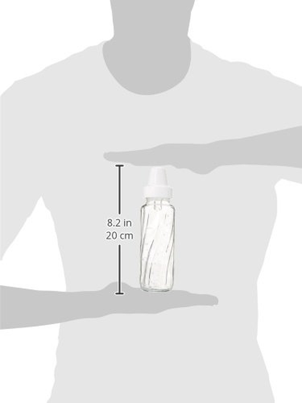 Classic Glass Twist Bottles, 8 Ounce (Pack of 6),Clear,1018611