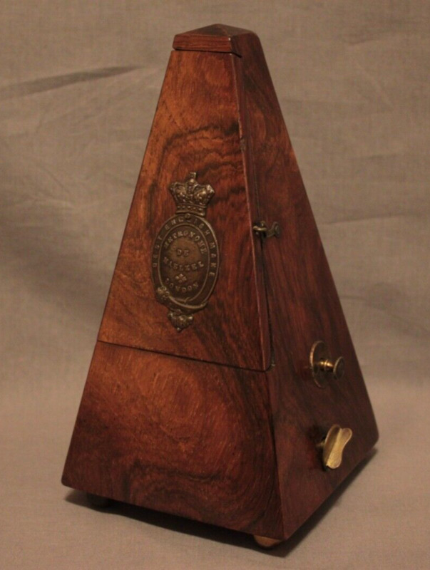 antique metronome, English c 1875, Rosewood with bell movement