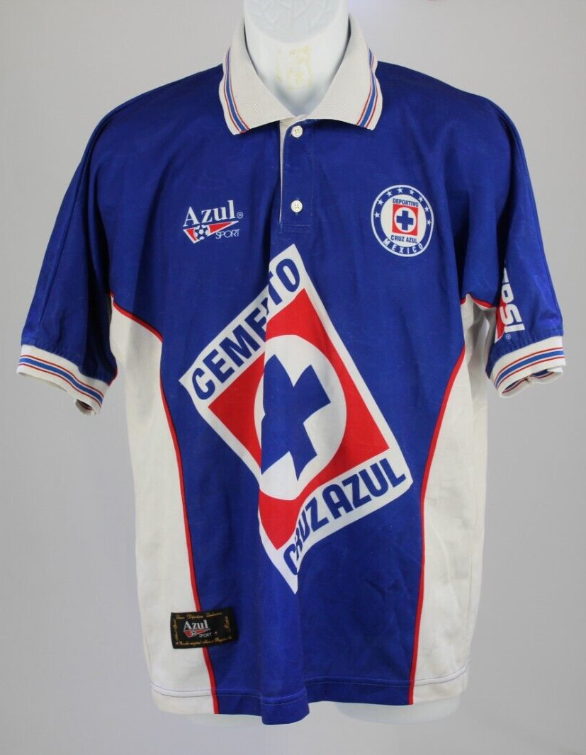 Jersey Cruz Azul La Maquina sport azul size SMALL 1995-1996