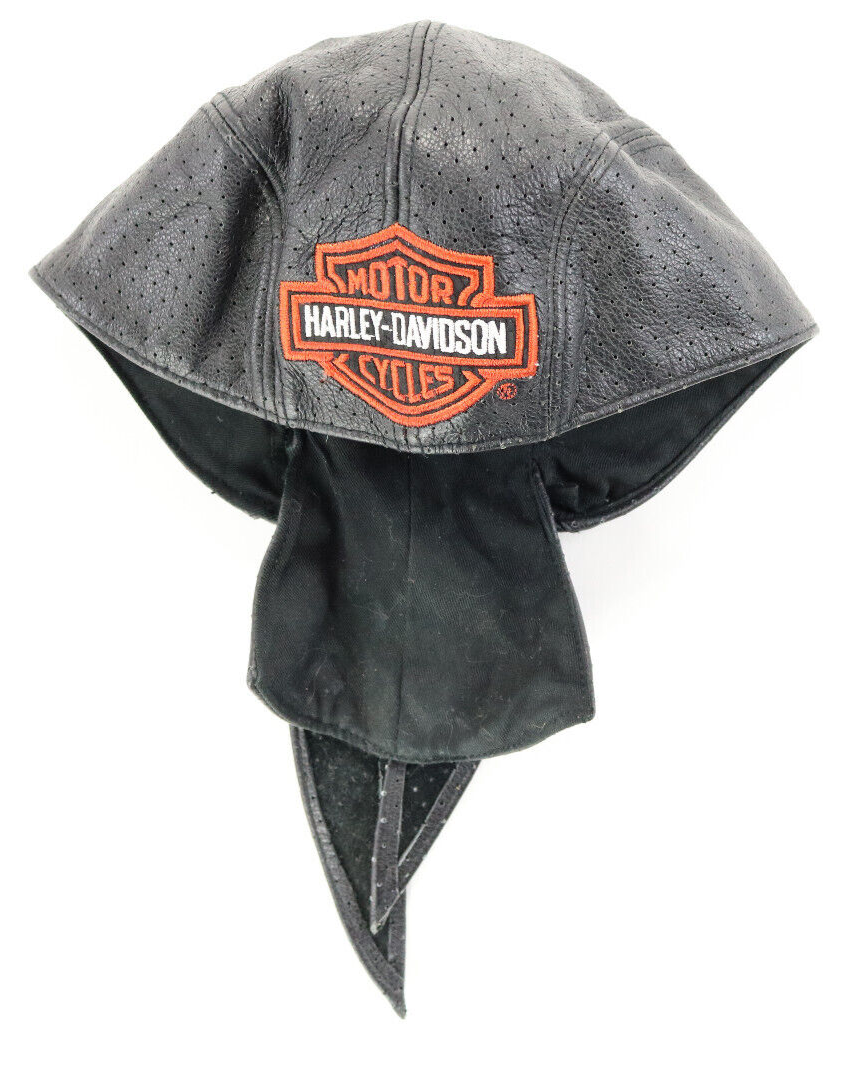 帽子 HARLEY DAVIDSON / leather hat Vintage Harley Davidson Leather Biker Cap Hat USA Motorcycle