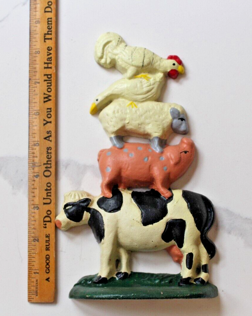Doorstop. Farm Animals Cow, Pig, Sheep, Duck, Chicken