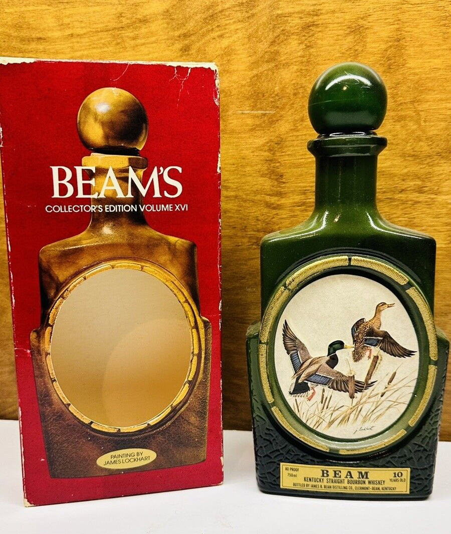 Vintage 1980 Jim Beam Bourbon Green Mallard Duck J. Lockhart Vintage 1980 Jim Beam Bourbon Green Mallard Duck J. Lockhart