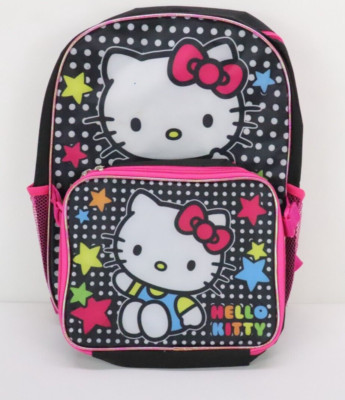 Hello Kitty Book Bag 16x20 with attachable Matching Lunch Bag 8x10 Sanrio NEW*