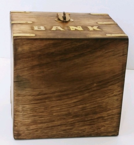 Secure & Safe Money Coin Box Wooden Piggy Bank For Boys Girls & Adults Handmade