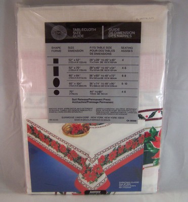 Poinsettia Christmas Tablecloth Sunweave Square 52