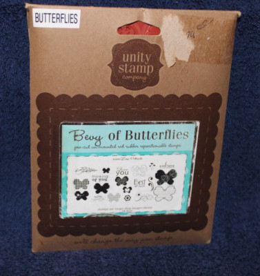 Unity Stamp Rubber Cling Stamps - Bevy of Butterflies