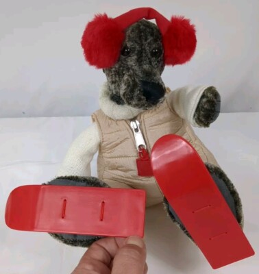 Bath And Body Works Benny Dog Plush Stuffed Toy Snow Ski Suit Ear Muffs Retired 