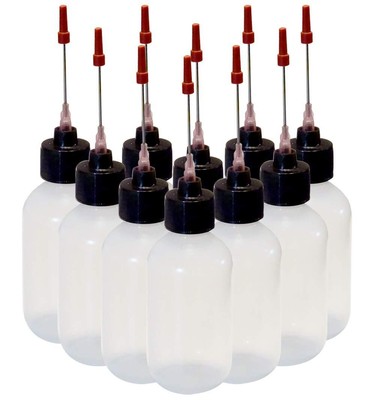 10-2oz Plastic Squeeze Bottles 1.5'' Stainless Applicators