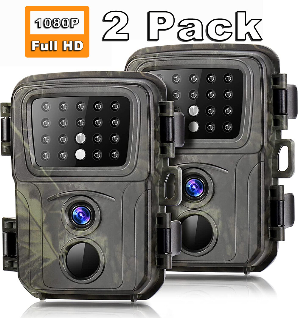 2 Pack-20MP Hunting Game Trail Camera 1080P Wildlife Waterpr