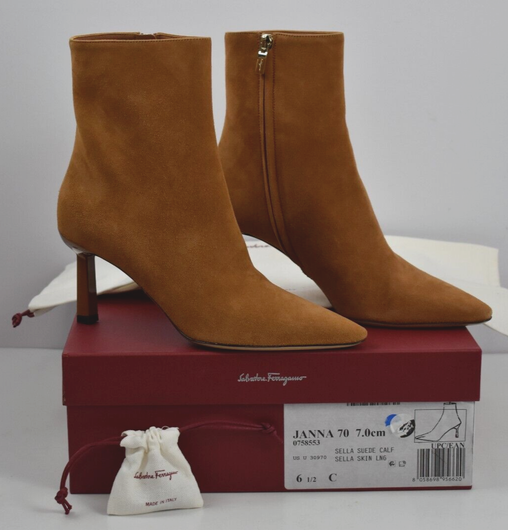 NIB Salvatore Ferragamo 6.5 C Janna Sella Suede Calf High NIB Salvatore Ferragamo 6.5 C Janna Sella Suede Calf High