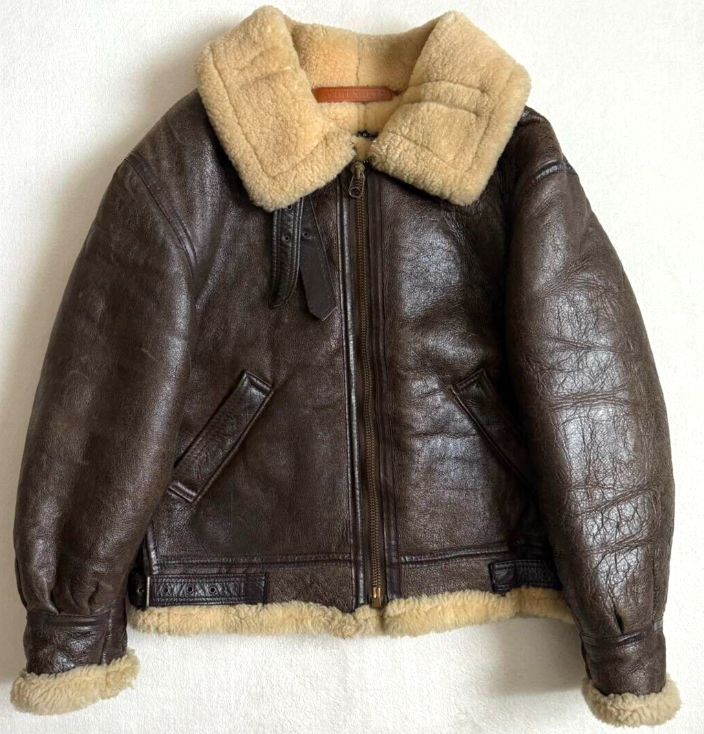 【サイズ38】B-3【アヴィレックス】AVIREX【MADE IN USA】 AVIREX Type B-3 Leather Flight Mouton Bomber Jacket size 38