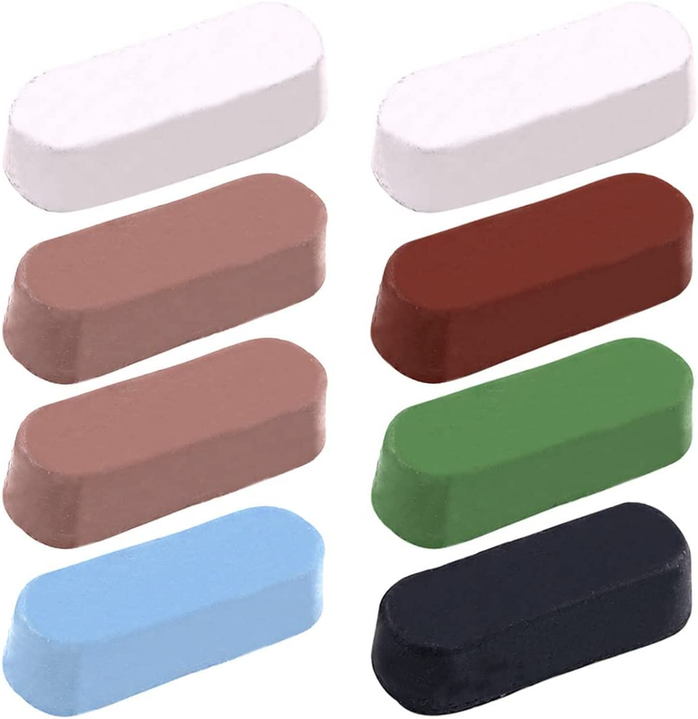 8Pcs Polishing Compound Kit, Including 2Pcs White Diamond, 1Pcs Red Rouge, 1Pcs