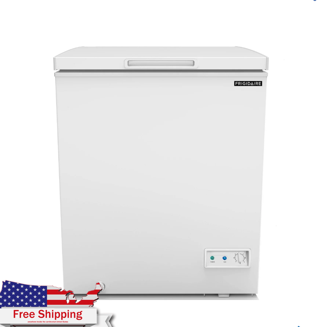 Frigidaire 5.0 Cu. ft. Chest Freezer Garage Ready frozen foods and treats White