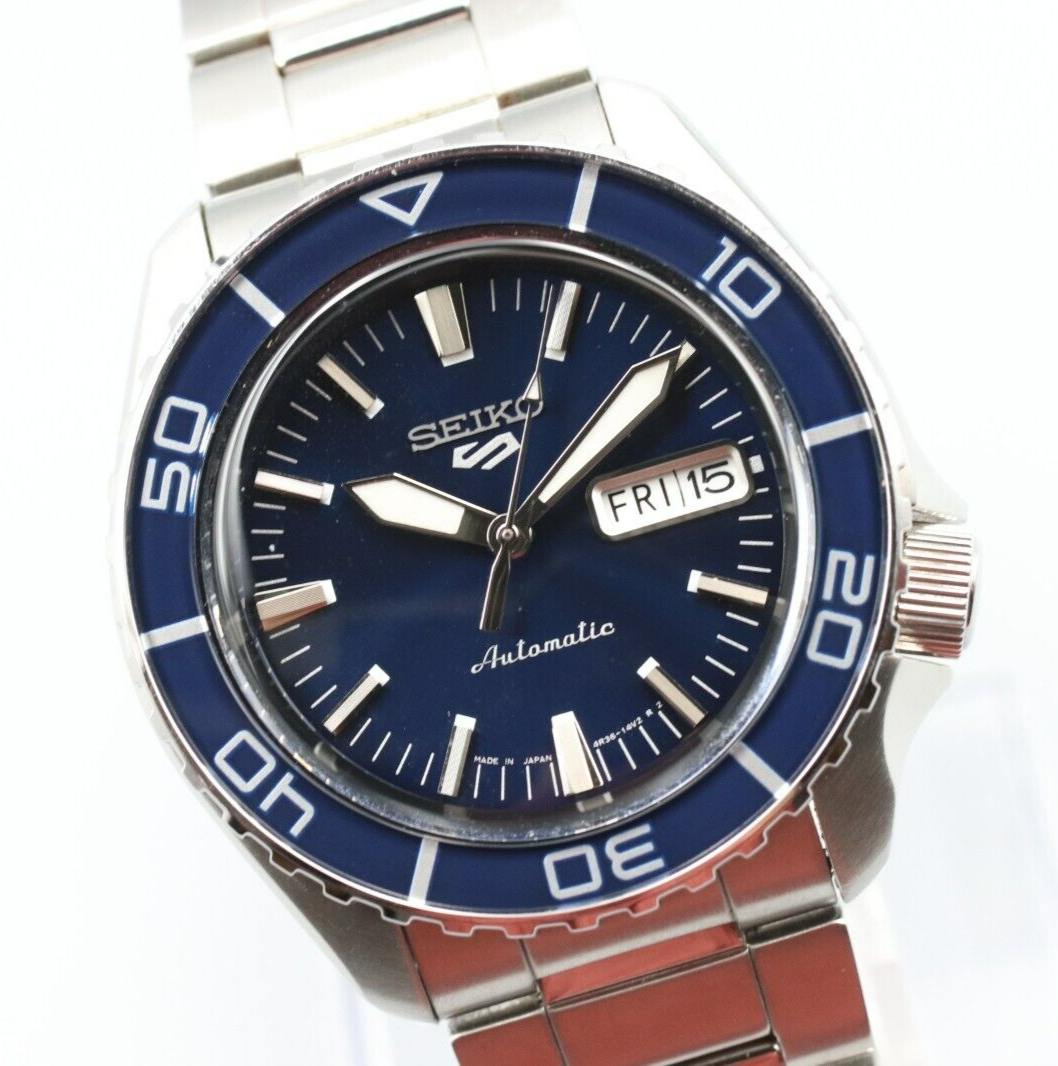 【A】セイコー SEIKO 5 ファイブ スポーツ 腕時計 4R36-16D0 TOP MINT* Vintage SEIKO 5 Sports 4R36-16D0 Automatic Blue