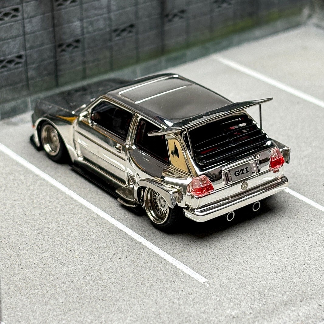 Liberty 64 VW GOLF MK2 ミニカー Liberty 64 1:64 MK2 Golf wide body modified electroplated
