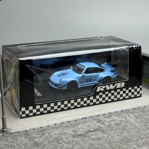 4R-763 RAUH-Welt 1/64 ポルシェ RWB 993 #09 1/64 Scale Porsche 911 RWB 993 RAUH-Welt Blue #9 Diecast Car