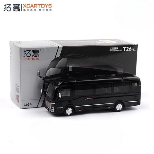 XCARTOYS 1/64 Scale HongQi Red Flag GUOYUE Bus Black Diecast