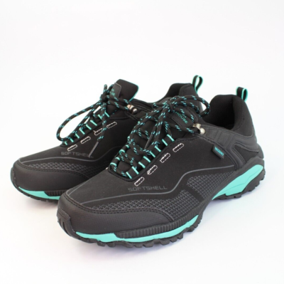 Mountain Warehouse Black Turquoise Collie Womens Waterproof Shoes Trainers UK 8