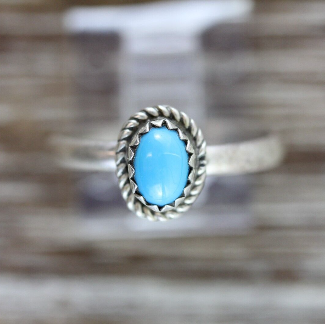 SILVER925 INDIAN TURQUOISE RING/シルバー/リング VINTAGE INDIAN NATIVE AM STERLING SILVER 925 TURQUOISE RING
