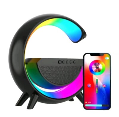 white Multifunctional Bluetooth Speaker With Built-in Phone Charger And Lights 