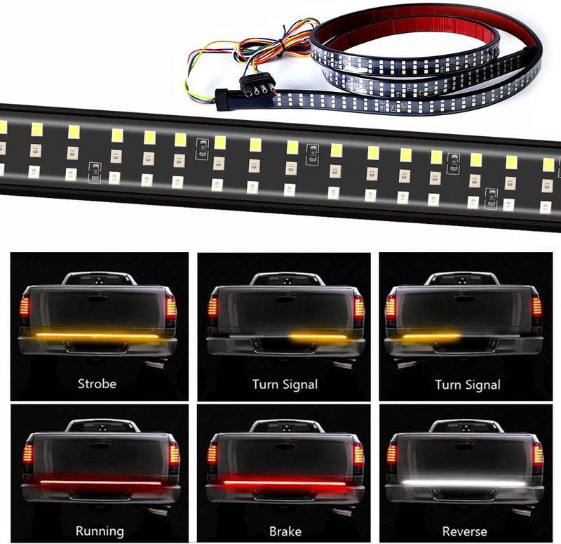 432LEDS Triple Row Tailgate Light Bar, 60 Inch Tail Strip Light Bar for Trucks P